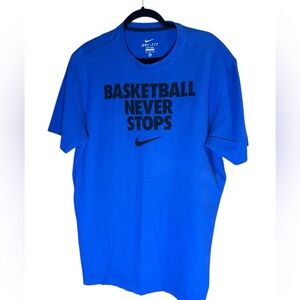 Nike Men’s Blue Basketball Never Stops tshirt XL